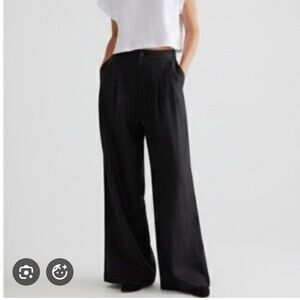 SLEEPER black 100% linen wide leg trouser’s L